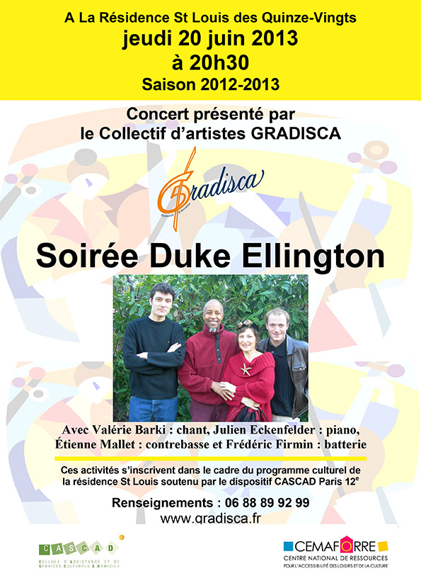 Concert du Quartette Duke Ellington au Centre National Ophtalmologique des XV-XX