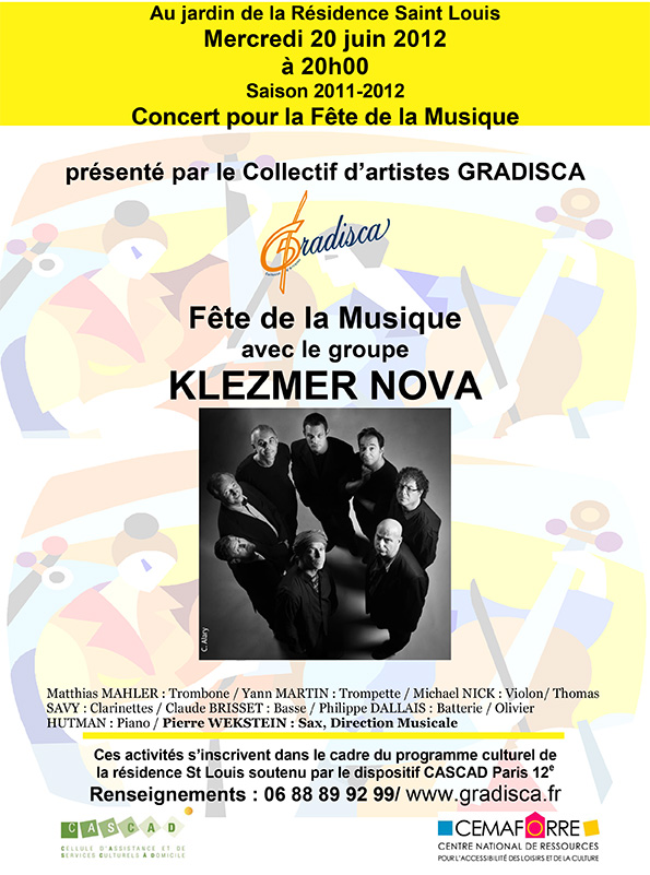 Concert pour la Fête de la Musique avec le groupe Klezmer Nova